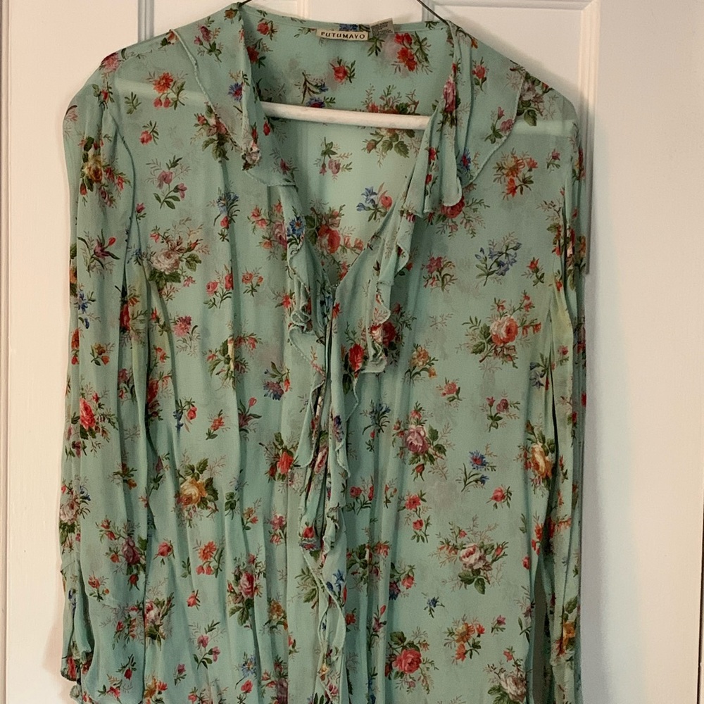 Putumayo Rayon Blouse with Romantic Detailing